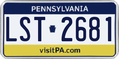 PA license plate LST2681