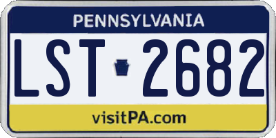 PA license plate LST2682