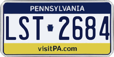PA license plate LST2684