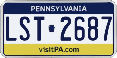 PA license plate LST2687