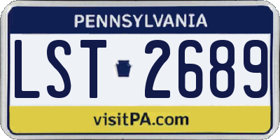 PA license plate LST2689