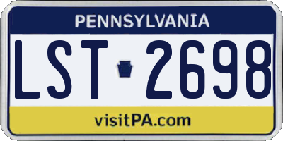 PA license plate LST2698