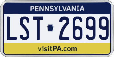 PA license plate LST2699