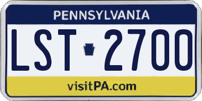 PA license plate LST2700