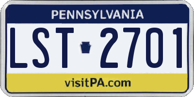 PA license plate LST2701