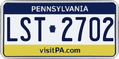 PA license plate LST2702