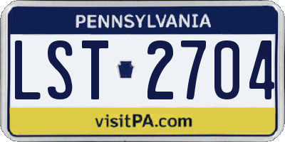PA license plate LST2704