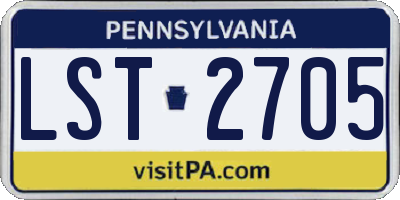 PA license plate LST2705