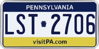 PA license plate LST2706