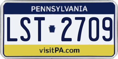 PA license plate LST2709