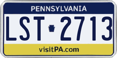 PA license plate LST2713