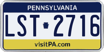 PA license plate LST2716