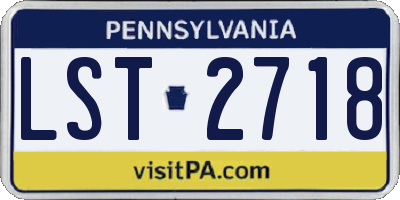 PA license plate LST2718