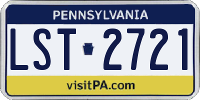 PA license plate LST2721
