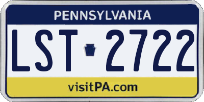 PA license plate LST2722
