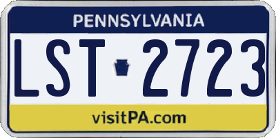 PA license plate LST2723