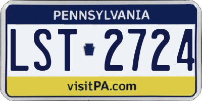 PA license plate LST2724