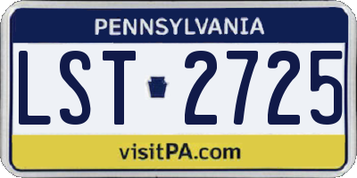 PA license plate LST2725
