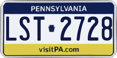 PA license plate LST2728