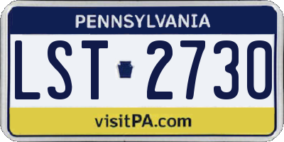 PA license plate LST2730