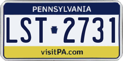PA license plate LST2731