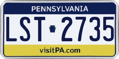 PA license plate LST2735