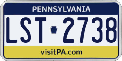 PA license plate LST2738