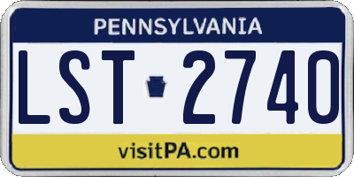 PA license plate LST2740