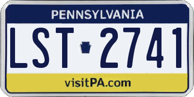 PA license plate LST2741