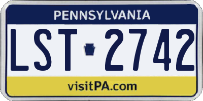 PA license plate LST2742