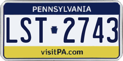 PA license plate LST2743