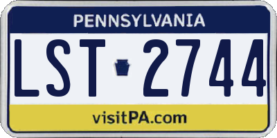 PA license plate LST2744