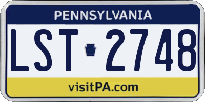 PA license plate LST2748