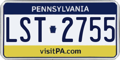 PA license plate LST2755