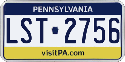 PA license plate LST2756