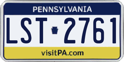 PA license plate LST2761