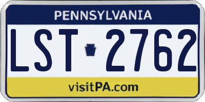PA license plate LST2762