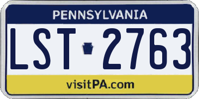 PA license plate LST2763