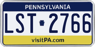 PA license plate LST2766