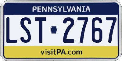 PA license plate LST2767