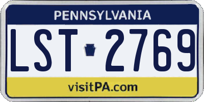 PA license plate LST2769
