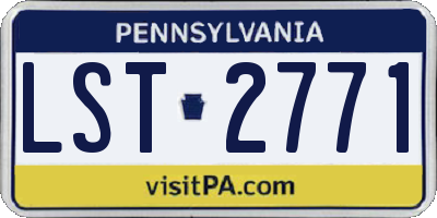 PA license plate LST2771