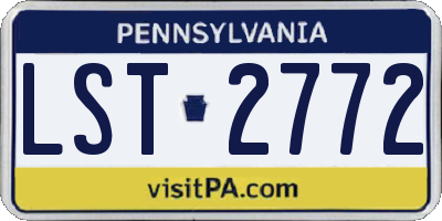 PA license plate LST2772