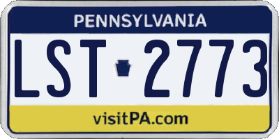 PA license plate LST2773