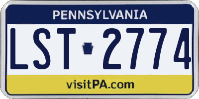 PA license plate LST2774