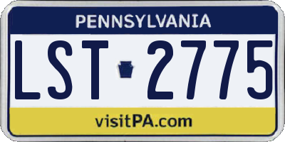 PA license plate LST2775