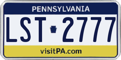 PA license plate LST2777