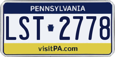PA license plate LST2778
