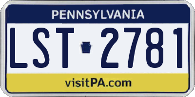 PA license plate LST2781