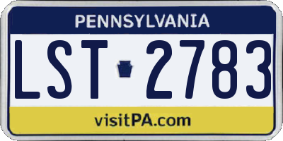 PA license plate LST2783